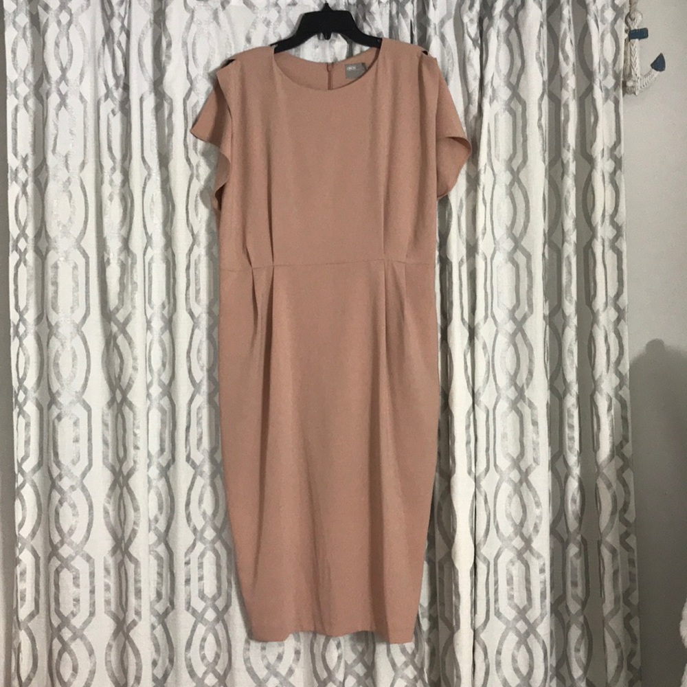 Midi cape sleeve dress